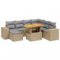 Preview: 8-tlg. Garten-Sofagarnitur mit Kissen Beige Poly Rattan