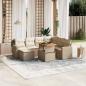 Preview: ARDEBO.de - 8-tlg. Garten-Sofagarnitur mit Kissen Beige Poly Rattan