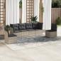 Preview: ARDEBO.de - 6-tlg. Garten-Sofagarnitur mit Kissen Hellgrau Poly Rattan