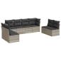 Preview: 8-tlg. Garten-Sofagarnitur mit Kissen Hellgrau Poly Rattan