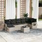Preview: ARDEBO.de - 8-tlg. Garten-Sofagarnitur mit Kissen Hellgrau Poly Rattan