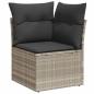 Preview: 10-tlg. Garten-Sofagarnitur mit Kissen Hellgrau Poly Rattan