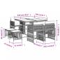 Preview: 9-tlg. Garten-Essgruppe mit Kissen Schwarz Poly Rattan