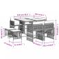 Preview: 9-tlg. Garten-Essgruppe mit Kissen Braun Poly Rattan
