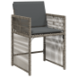 Preview: 5-tlg. Garten-Essgruppe mit Kissen Grau Poly Rattan