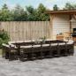 Preview: ARDEBO.de - 17-tlg. Garten-Essgruppe mit Kissen Braun Poly Rattan