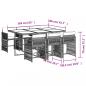 Preview: 7-tlg. Garten-Essgruppe mit Kissen Grau Poly Rattan