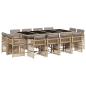 Preview: 13-tlg. Garten-Essgruppe mit Kissen Beigemischung Poly Rattan