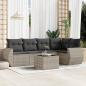 Preview: ARDEBO.de - 6-tlg. Garten-Sofagarnitur mit Kissen Hellgrau Poly Rattan