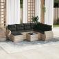 Preview: ARDEBO.de - 8-tlg. Garten-Sofagarnitur mit Kissen Hellgrau Poly Rattan