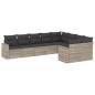 Preview: 9-tlg. Garten-Sofagarnitur mit Kissen Hellgrau Poly Rattan