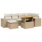 Preview: 7-tlg. Garten-Sofagarnitur mit Kissen Beige Poly Rattan