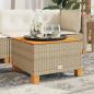 Preview: Gartentisch Beige 55x55x36 cm Poly Rattan Akazienholz