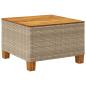 Preview: Gartentisch Beige 55x55x36 cm Poly Rattan Akazienholz