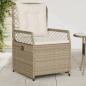 Preview: ARDEBO.de - Gartensessel 2 Stk. Verstellbar Beige Poly Rattan