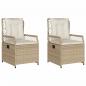 Preview: Gartensessel 2 Stk. Verstellbar Beige Poly Rattan
