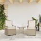 Preview: Gartensessel 2 Stk. Verstellbar Beige Poly Rattan