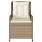 Preview: Gartensessel 2 Stk. Verstellbar Beige Poly Rattan