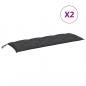 Preview: Gartenbank-Auflagen 2 Stk. Melange Anthrazit 150x50x7 cm Stoff