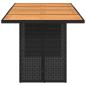 Preview: Gartentisch mit Holzplatte Schwarz 190x80x75 cm Poly Rattan