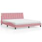 Preview: ARDEBO.de - Bett mit Matratze Rosa 180x200 cm Samt