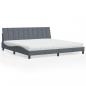 Preview: ARDEBO.de - Bett mit Matratze Dunkelgrau 200x200 cm Samt
