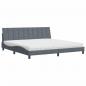 Preview: Bett mit Matratze Dunkelgrau 200x200 cm Samt