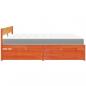 Preview: Bett mit Schubladen und Matratze Wachsbraun 180x200 Massivholz