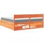 Preview: Bett mit Schubladen und Matratze Wachsbraun 180x200 Massivholz