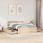 Preview: Bett mit Schubladen und Matratze 140x200 cm Massivholz Kiefer