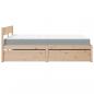 Preview: Bett mit Schubladen und Matratze 140x200 cm Massivholz Kiefer