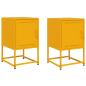 Preview: Nachttische 2 Stk. Senfgelb 36x39x60,5 cm Stahl