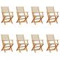 Preview: Gartenstühle 8 Stk. Klappbar Beige Poly Rattan & Massivholz