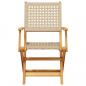 Preview: Gartenstühle 8 Stk. Klappbar Beige Poly Rattan & Massivholz