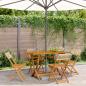 Preview: ARDEBO.de - Gartenstühle 4 Stk. Klappbar Beige Poly Rattan & Massivholz