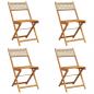 Preview: Gartenstühle 4 Stk. Klappbar Beige Poly Rattan & Massivholz
