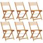Preview: Gartenstühle 6 Stk. Klappbar Beige Stoff und Massivholz