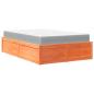 Preview: Bett mit Matratze Wachsbraun 120x190 cm Massivholz Kiefer