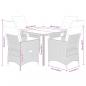 Preview: 5-tlg. Garten-Essgruppe mit Kissen Schwarz Poly Rattan