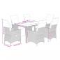 Preview: 7-tlg. Garten-Essgruppe mit Kissen Schwarz Poly Rattan