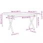 Preview: Couchtisch X-Gestell 100x50x45,5 cm Massivholz Kiefer Gusseisen