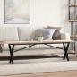 Preview: ARDEBO.de - Couchtisch X-Gestell 160x40x45,5 cm Massivholz Kiefer Gusseisen