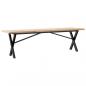 Preview: Couchtisch X-Gestell 160x40x45,5 cm Massivholz Kiefer Gusseisen