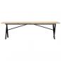 Preview: Couchtisch X-Gestell 160x40x45,5 cm Massivholz Kiefer Gusseisen