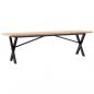 Preview: Couchtisch X-Gestell 160x40x45,5 cm Massivholz Kiefer Gusseisen