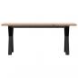 Preview: Couchtisch Y-Gestell 110x40x45,5 cm Massivholz Kiefer Gusseisen