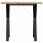 Preview: Esstisch Y-Gestell 80x50x75,5 cm Massivholz Kiefer & Gusseisen
