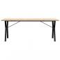 Preview: Esstisch Y-Gestell 200x100x75,5cm Massivholz Kiefer & Gusseisen