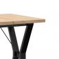 Preview: Esstisch Y-Gestell 60x60x75,5cm Massivholz Kiefer und Gusseisen