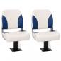 Preview: ARDEBO.de - 4-tlg. Bootssitz-Set Klappbar Blau und Weiß 41x36x48 cm